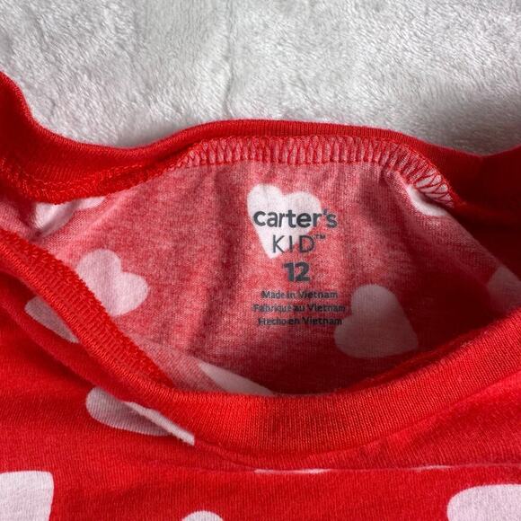 Valentines Day‎ Red Heart Pattern Long Sleeve Girls Size 12 Midi Dress Tie Waist - Picture 2 of 11